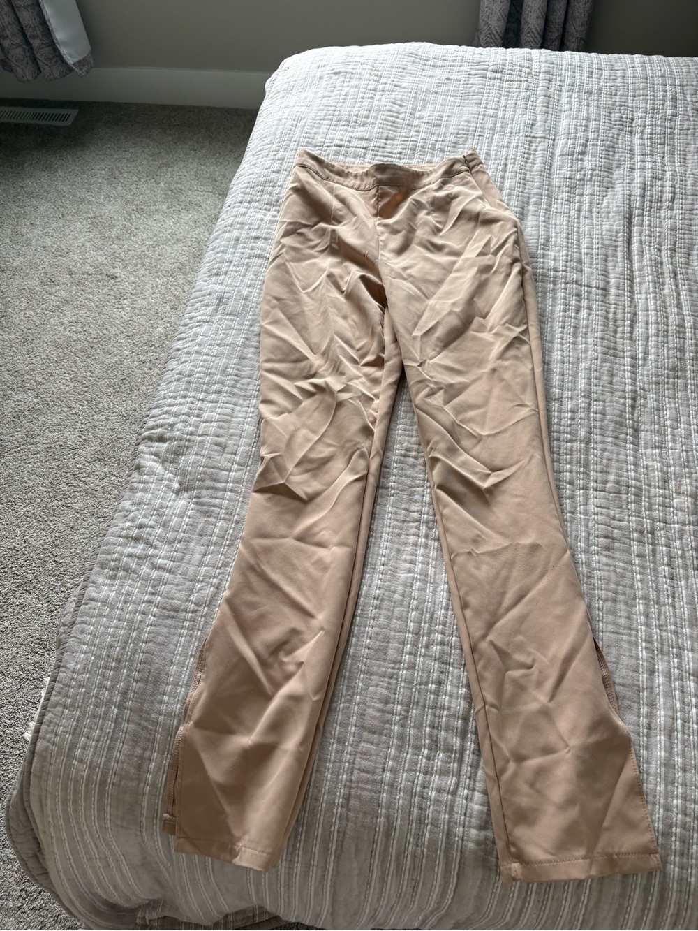 Nasty Gal Beige Wide-Leg Pants